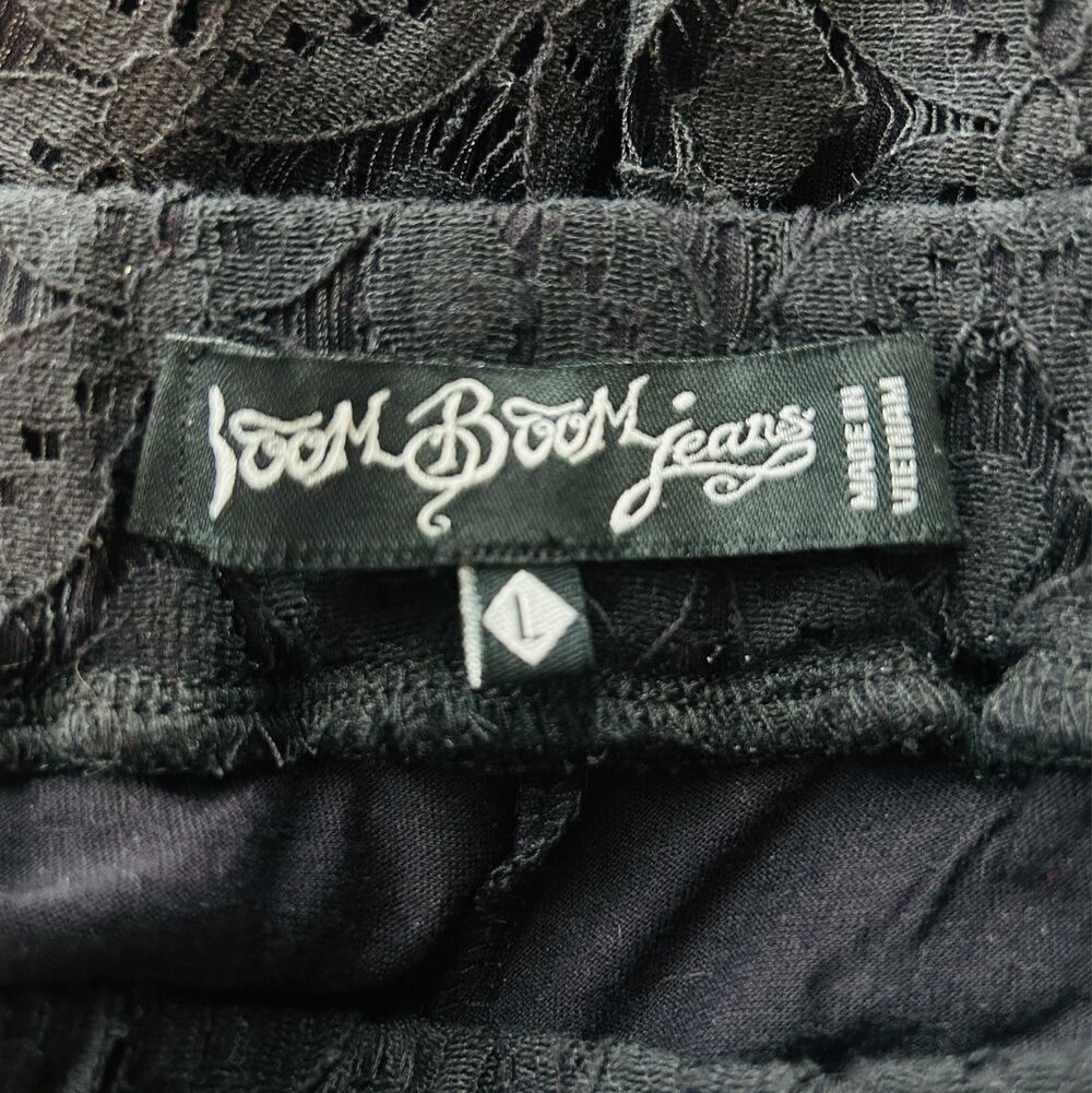 Boom Boom NEW Black Lace Pants Women L Sexy See Through Overlay Long Tall NWT - Picture 11 of 13